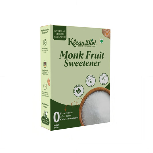 KleanDiet 1:1 Monk Fruit Sweetener | Zero Calorie, Keto & Diabetic Friendly | Natural Sugar Replacer for Daily Cooking & Beverages | Granulated | 250g (Pack of 1)